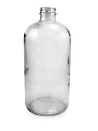32 oz Glass Boston Round, Round, Flint, 33-400 GPI finish Sloped Shoulder