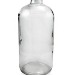 32 oz Glass Boston Round, Round, Flint, 33-400 GPI finish Sloped Shoulder