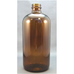 32 oz Glass Boston Round, Round, Amber, 33-400