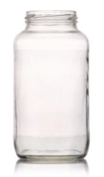 26 oz Glass Jar, Round, Flint, 63-2030