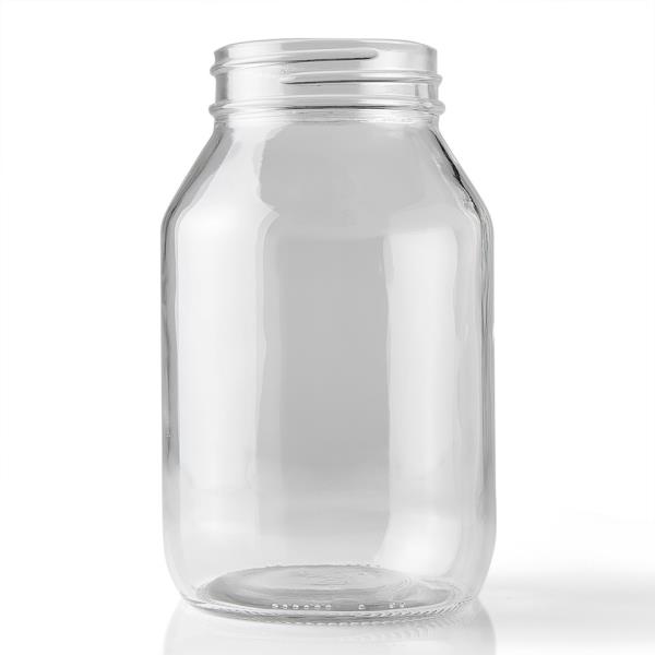 32 oz Glass Jar, Round, Flint, 70-450
