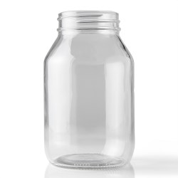 32 oz Glass Jar, Round, Flint, 70-450