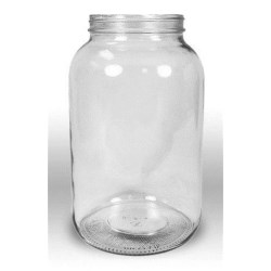 57 oz Glass Jar, Round, Flint, 70-450