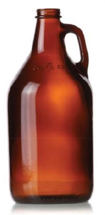 64 oz Glass Handleware, Round, Amber, 38-400