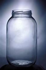 128 oz Glass Jar, Round, Flint, 89-405