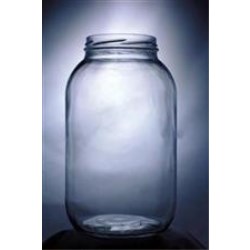 128 oz Glass Jar, Round, Flint, 89-405