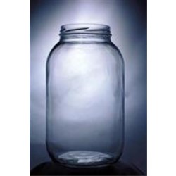 128 oz Glass Jar, Round, Flint, 89-2050 Lug finish