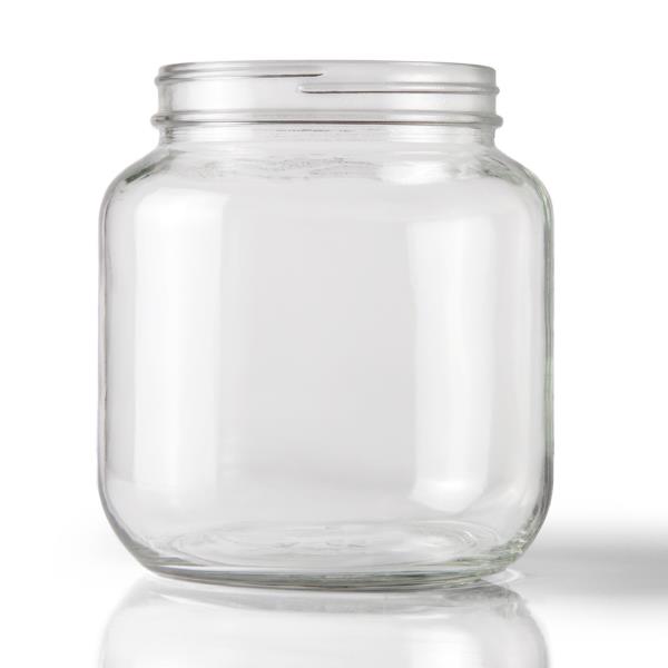 64 oz Glass Jar, Round, Flint, 110-405