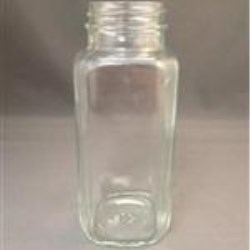 8 oz Glass Jar, Square, Flint, 43-400 