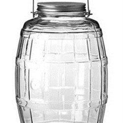 2.5 gal Glass Jar, Round, Flint, 120mm finish 