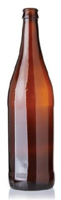750 ml Glass Long Neck, Round, Amber, Crown finish