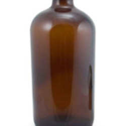 32 oz Glass Boston Round, Round, Amber, 33-400 GPI finish Sloped Shoulder