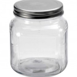 32 oz Glass Jar, Round, Flint, 100-400 