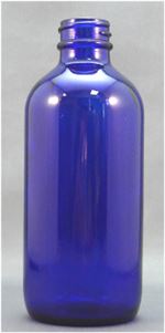 8 oz Glass Boston Round, Round, Cobalt Blue, 28-400