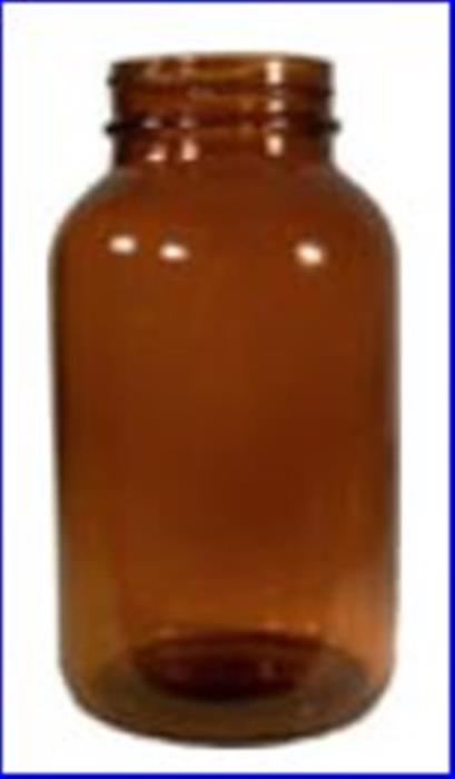 250 cc Glass Packer, Round, Amber, 45mm finish