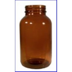 250 cc Glass Packer, Round, Amber, 45mm finish 