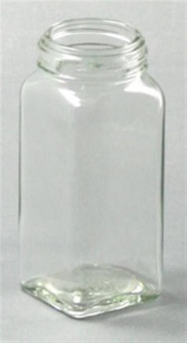 4 oz Glass Jar, Square, Flint, 43-485