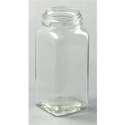 4 oz Glass Jar, Square, Flint, 43-485