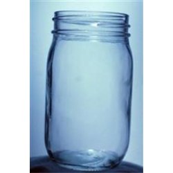 16 oz Glass Jar, Round, Flint, 70-450 