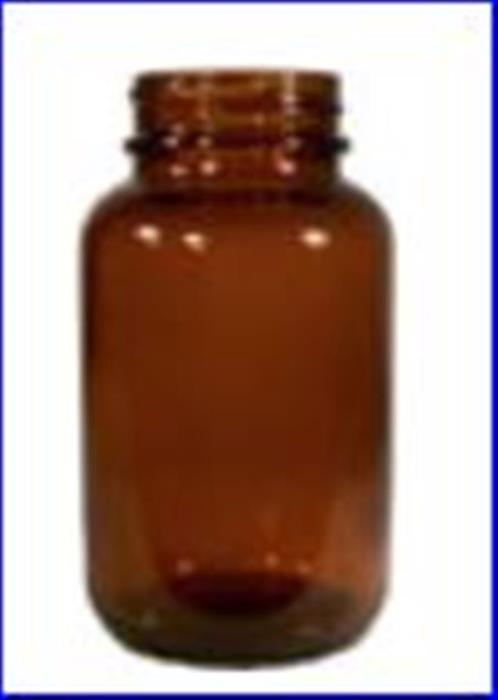 120 cc Glass Jar, Round, Amber, 38mm finish