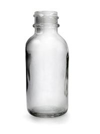 1 oz Glass Boston Round, Round, Flint, 20-400 GPI finish Sloped Shoulder