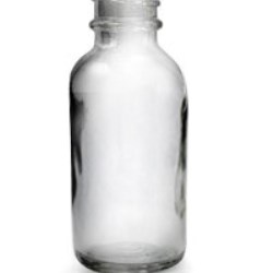 1 oz Glass Boston Round, Round, Flint, 20-400 GPI finish Sloped Shoulder