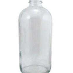 16 oz Glass Boston Round, Round, Flint, 28-400 GPI finish Sloped Shoulder