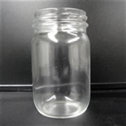 8 oz Glass Jar, Round, Flint, 58-400 GPI finish Clear Coating 