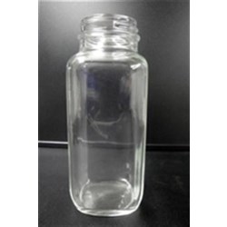 16 oz Glass Jar, Square, Flint, 48-400 