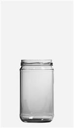 24.19 oz Glass Jar, Round, Flint, 82-2040 Lug finish