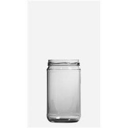 24.19 oz Glass Jar, Round, Flint, 82-2040 Lug finish