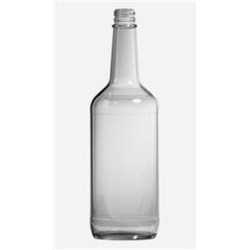 26 oz Glass Long Neck, Round, Flint, 28-350 Threaded finish