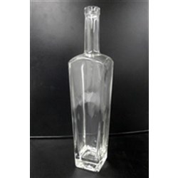 750 ml Glass Long Neck, Square, Flint, 21.5Bar Top finish Heavy Weight