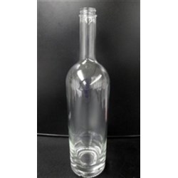 750 ml Glass Long Neck, Round, Flint, 28-400 GPI finish Heavy Weight