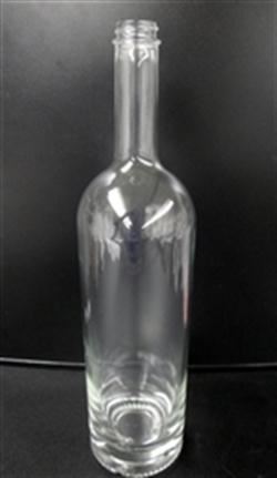 1 ltr Glass Long Neck, Round, Flint, 28-400 GPI finish Heavy Weight