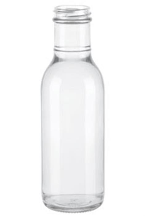 12 oz Glass Long Neck, Round, Flint, 38-400 Ring Neck