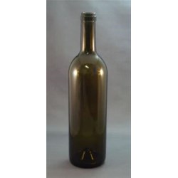 750 ml Glass Claret, Round, Antique Green, Cork finish