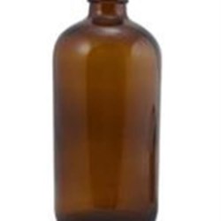 16 oz Glass Boston Round, Round, Amber, 28-400 Cap Attached