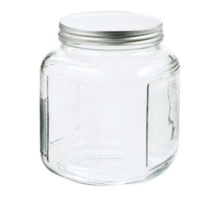 64 oz Glass Jar, Round, Flint, 110-400 