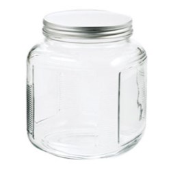 64 oz Glass Jar, Round, Flint, 110-400 