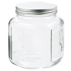 128 oz Glass Jar, Round, Flint, 120-400 