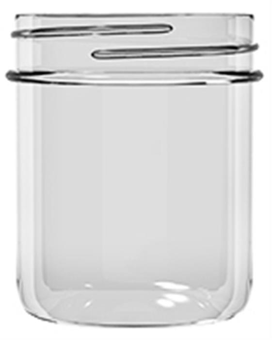 8 oz Glass Jar, Round, Flint, 70-450 Straight Sided