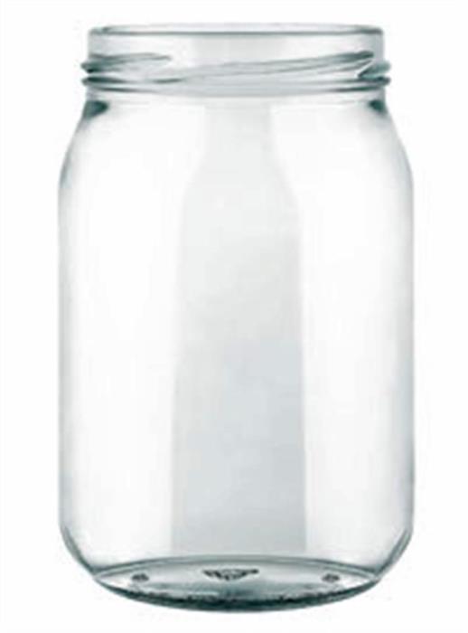 16 oz Glass Jar, Round, Flint, 70-2030