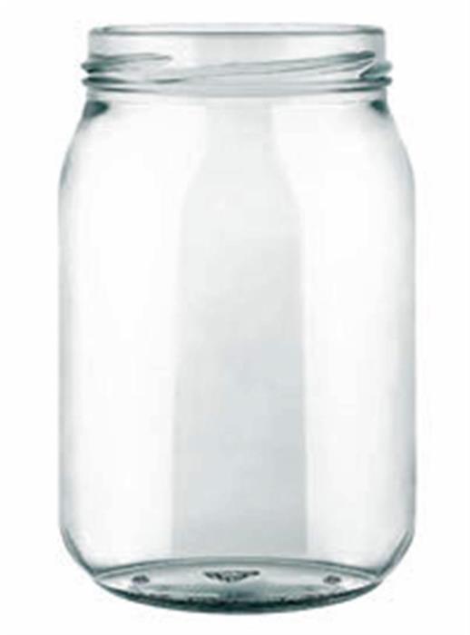 16 oz Glass Jar, Round, Flint, 70-2030 