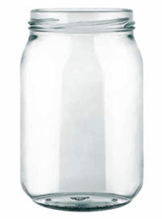16 oz Glass Jar, Round, Flint, 70-2030