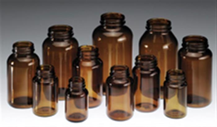75 cc Glass Packer, Round, Dark Amber, 38-400 
