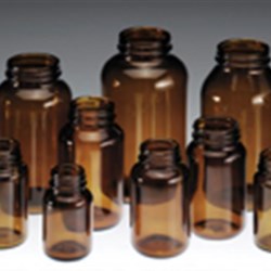 75 cc Glass Packer, Round, Dark Amber, 38-400 