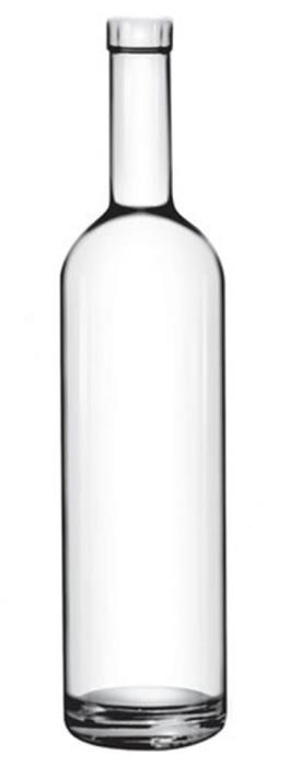1 ltr Glass Cosmetic Grade Long Neck, Round, Flint, 18.5Bar Top finish Heavy Weight 