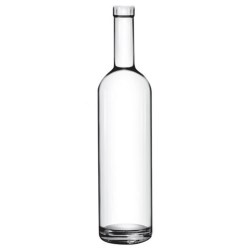 1 ltr Glass Cosmetic Grade Long Neck, Round, Flint, 18.5Bar Top finish Heavy Weight 