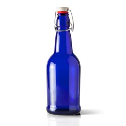 16 oz Glass Long Neck, Round, Cobalt Blue, 